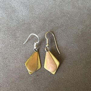 Elegant Copper and Gold Geometric Earrings